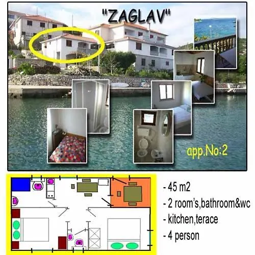 Apartment Zaglav 2 - First Sea Row 0*,  Croatia